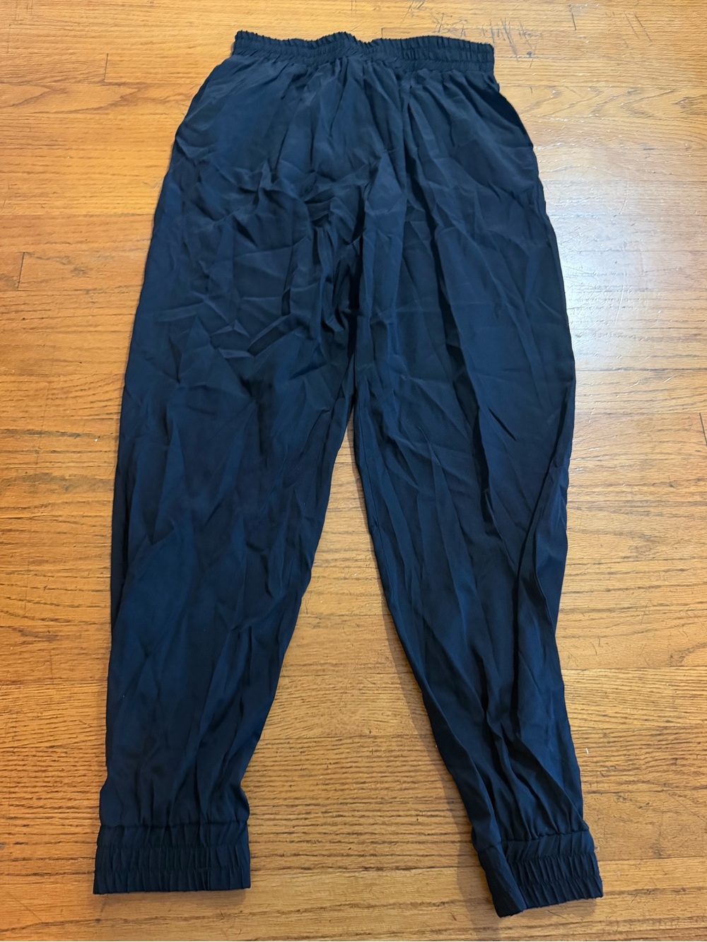 Tucker Black Elastic Waist Silk Joggers
